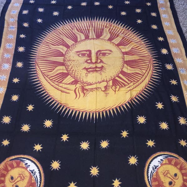 XL Celestial Sun and Moon Wall Hanging Tapestry