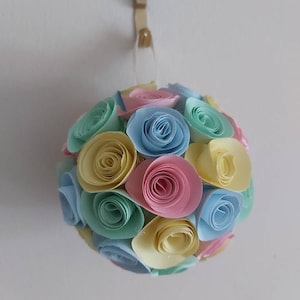 Paper Flower Kissing Ball, Pomander, Wedding Decoration