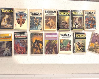 Vintage Tarzan Books Lot, Edgar Rice Burroughs, 1970s Pulp Novels