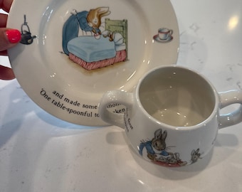 Vintage Wedgwood Peter Rabbit Plate and Mug, Nursery Decor