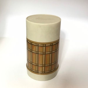 Vintage Plaid Aladdin Widemouth Thermos Bottle, Brown and Red Retro Kitchen Decor, TV or Movie Prop, WM4040, Hot or Cold Drink Thermos
