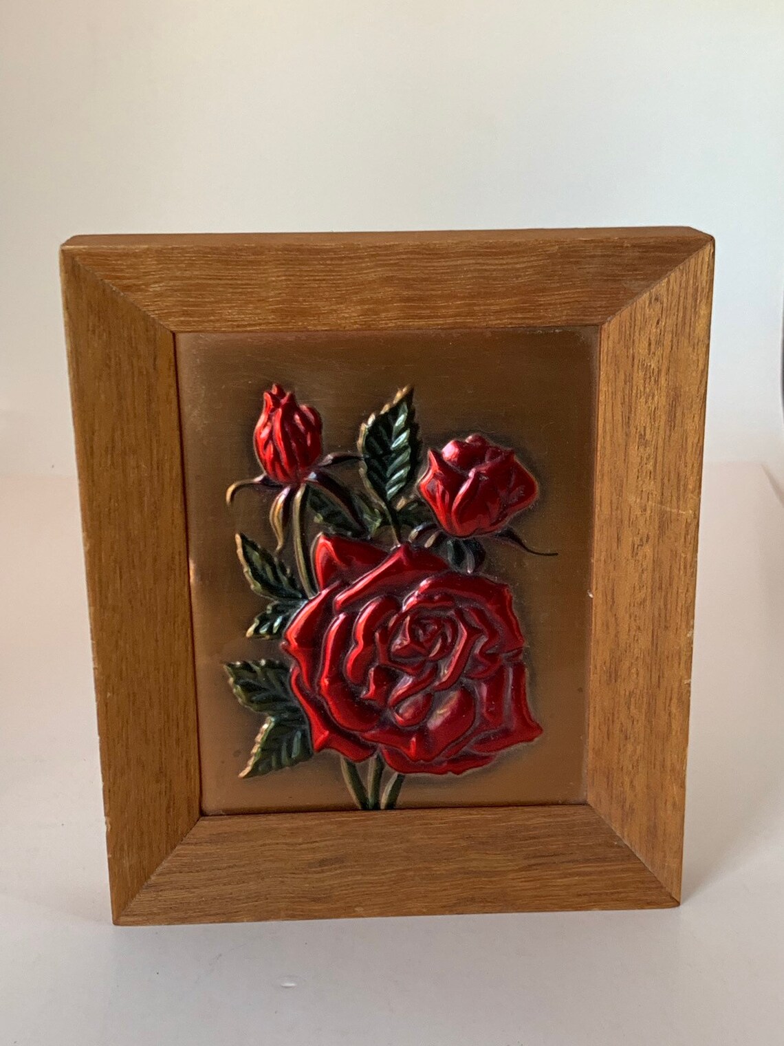 Wanda Irwin 1955 Original Tooled Copper Rose Framed Picture | Etsy