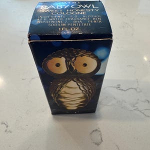 Vintage Avon Sweet Honesty Cologne Owl Bottle; Empty Perfume