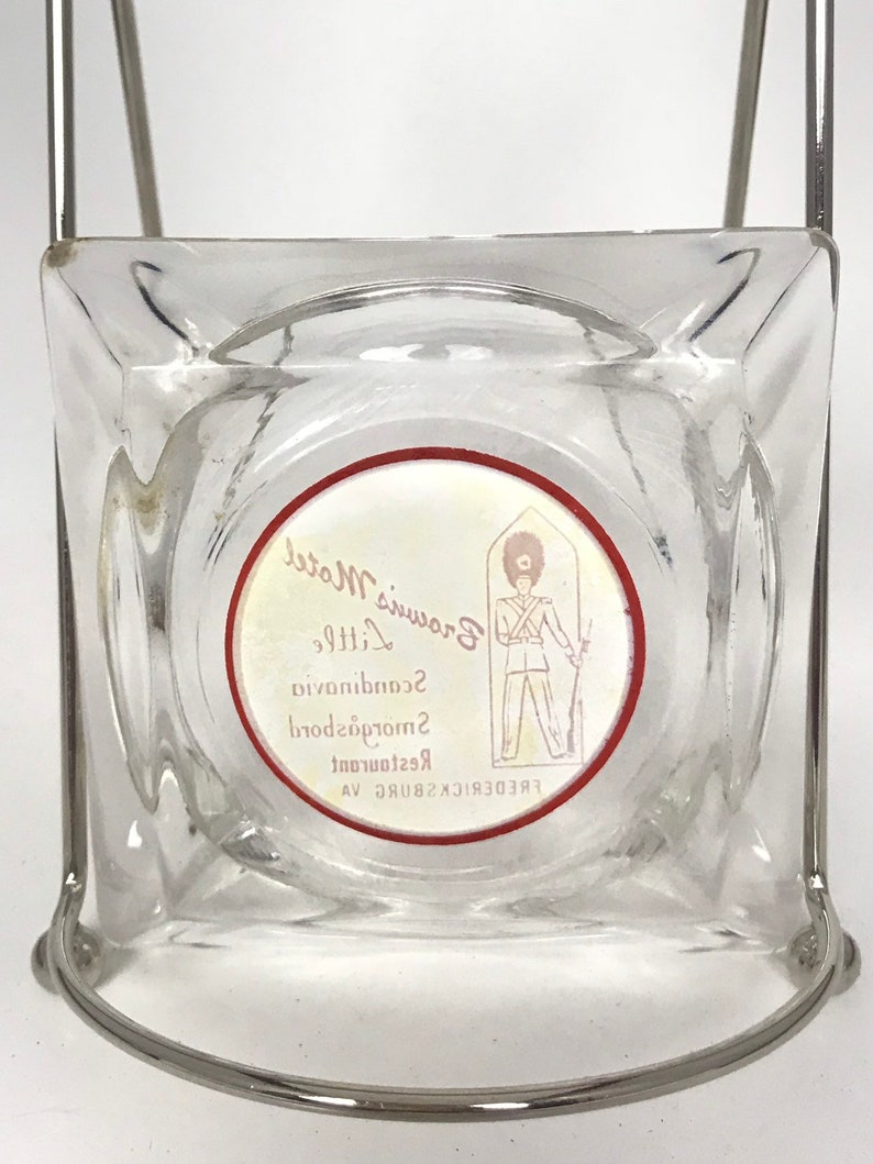 VA,Man cave and bar decor,Clear glass Brown/'s Motel,Little Scandinavia Smorgasbord Restaurant,Fredericksburg Vintage Collectible Ashtray