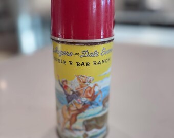 Vintage 1950s Roy Rogers & Dale Evans Thermos, Double R Bar Ranch