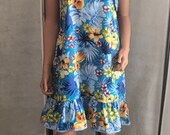 Hawaiian inspired dress, Aloha party, cruise, vacations, tropical outfit
