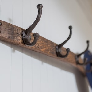 Recycled Rustic Wine Barrel Stave Coat Hooks, Wall Coat Hangers, Up-Cycled Wine Barrel Staves
