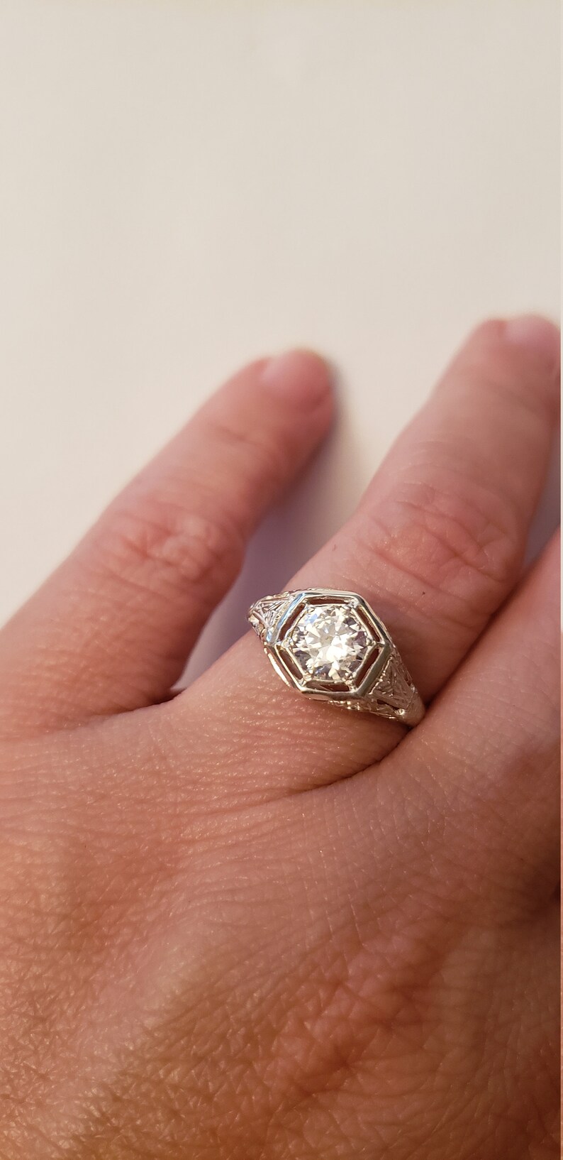 Art Nouveau Engagement Ring Antique Style Engagement Rings Etsy