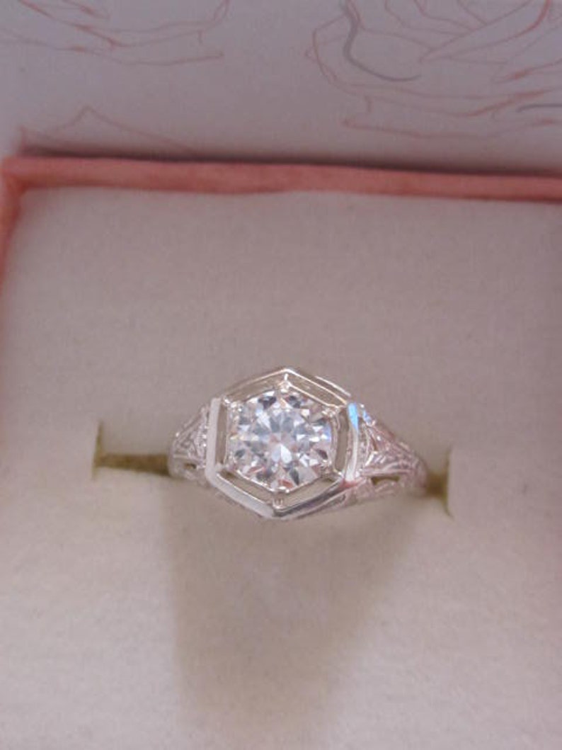 Art Nouveau Engagement Ring Antique Style Engagement Rings Etsy