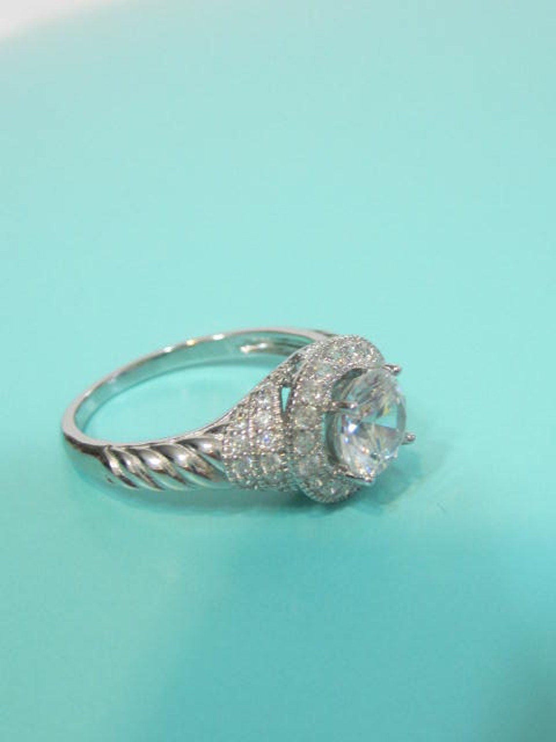 Twisted Rope Solitaire Engagement Ring Twisted Cable Etsy