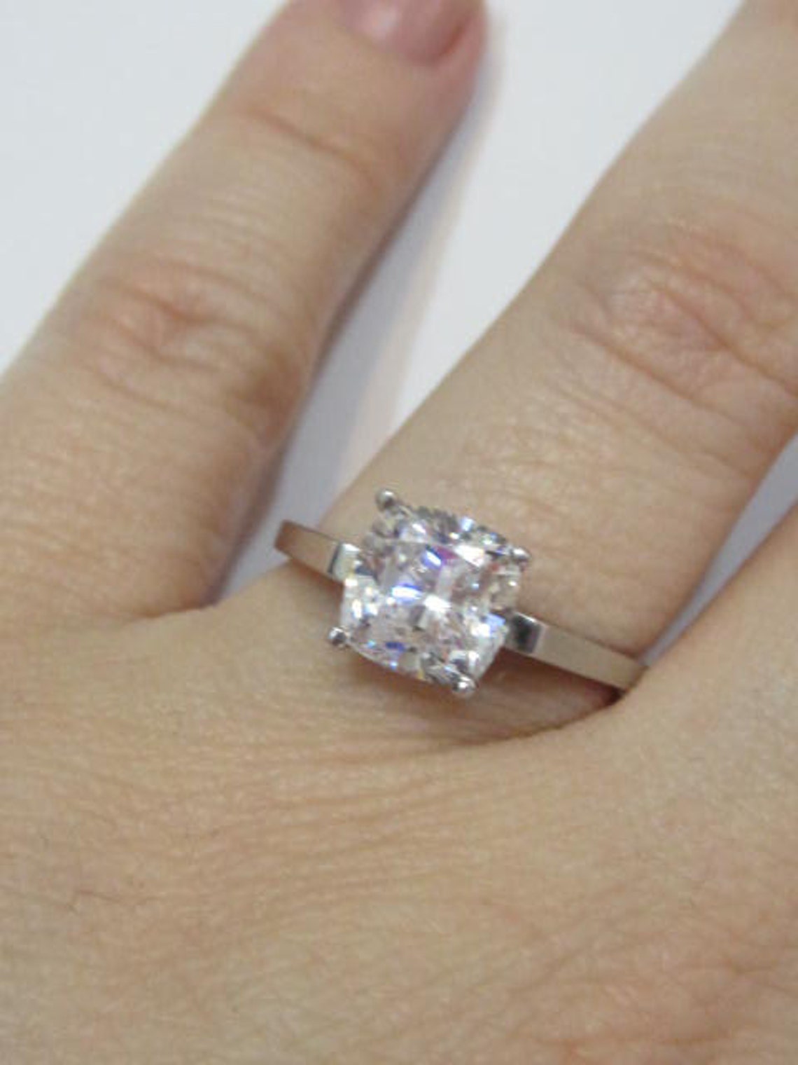 Cushion Cut Engagement Rings Cushion Cut CZ Ring Cushion Cut Etsy