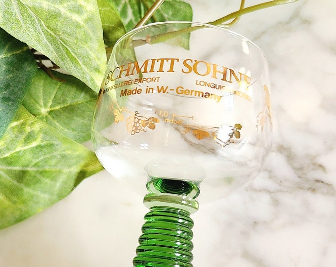 German Roemer Wine Glass 0,11 Liter Gold Grapes and Leaves Schmitt