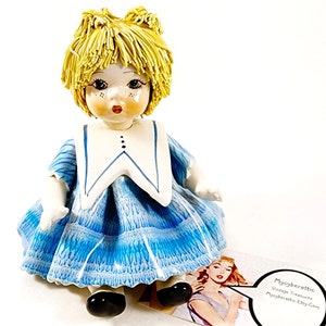1970's Zampiva Spaghetti Girl Figurine -  Pottery Made In Italy