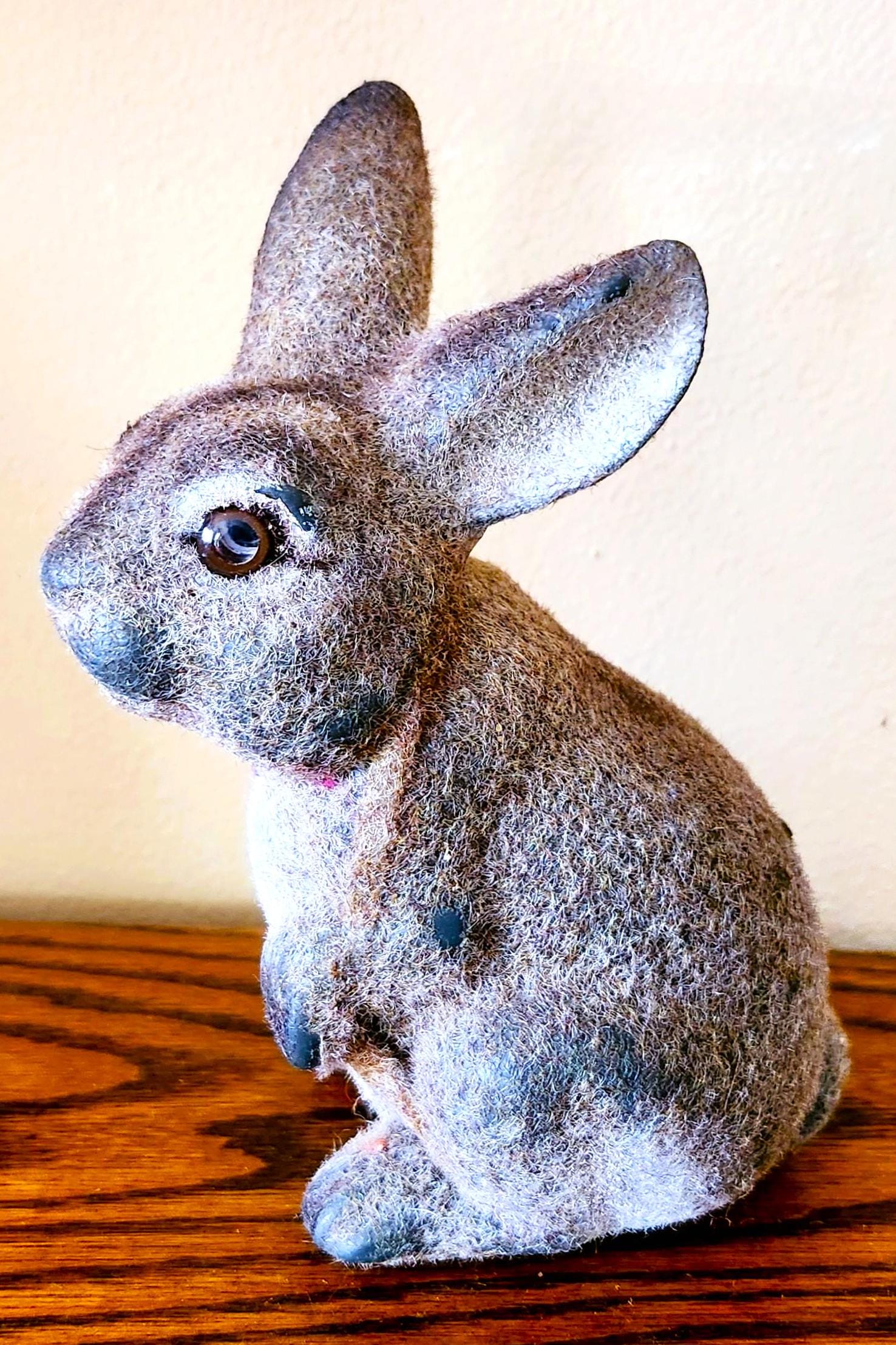 Flocked Bunny Rabbit Coin Bank Made in Hong Kong Vintage 60s 70s - Etsy