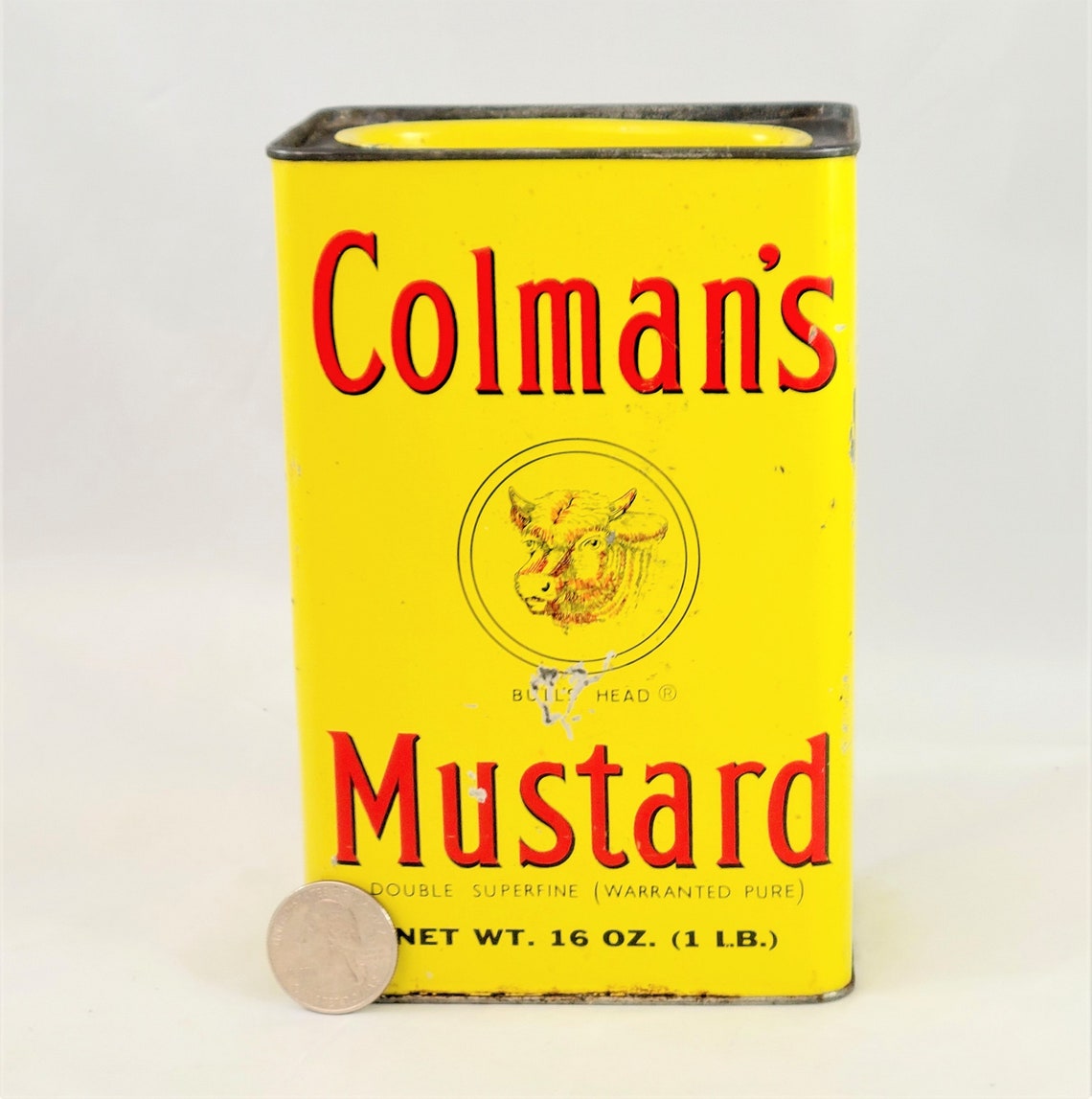 Large Colmans Mustard Tin Empty Litho 16 oz Made in England Etsy