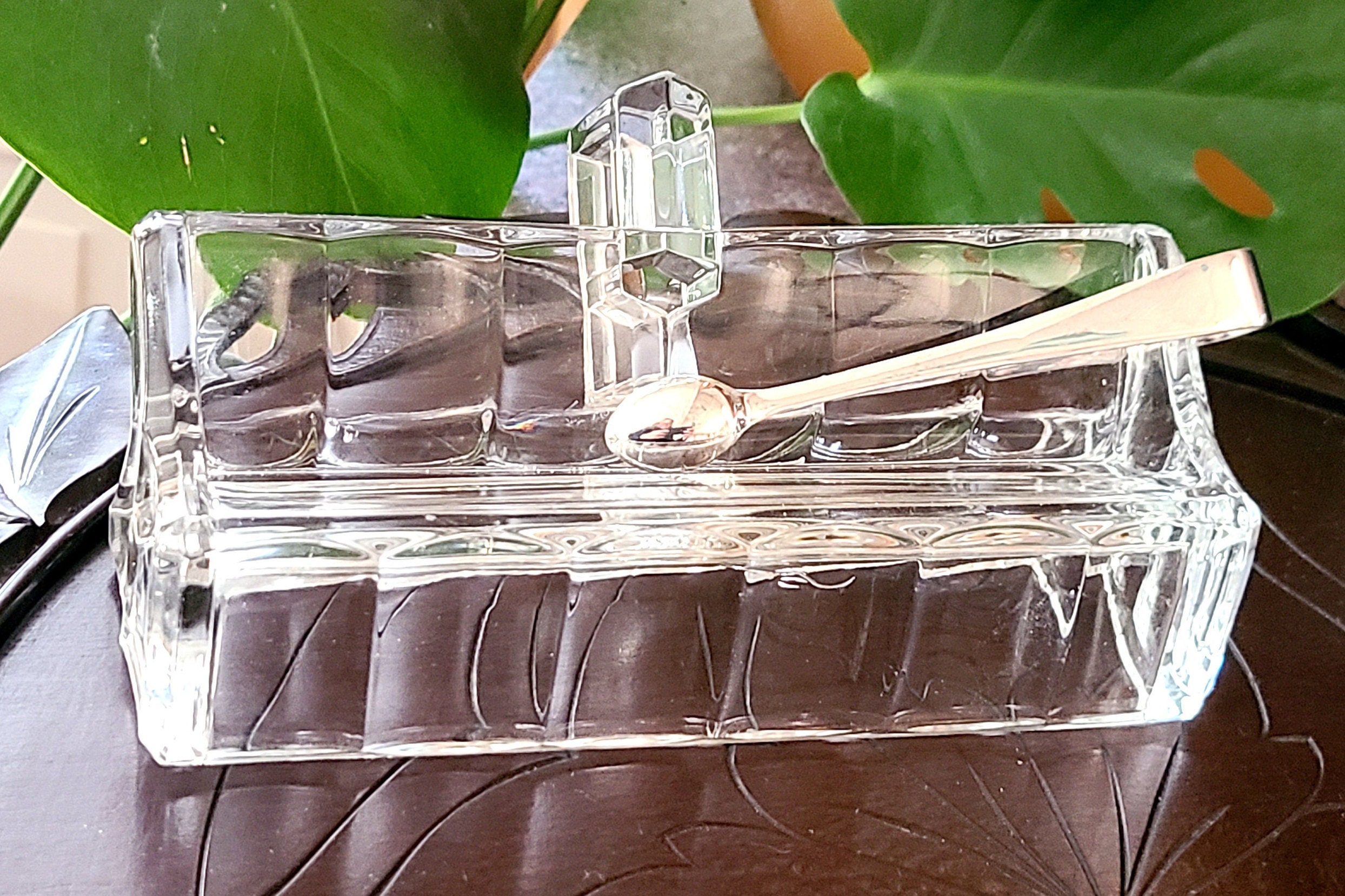 Heisey Glass Sugar Cube Holder With Sugar Cube Tongs Antique Etsy