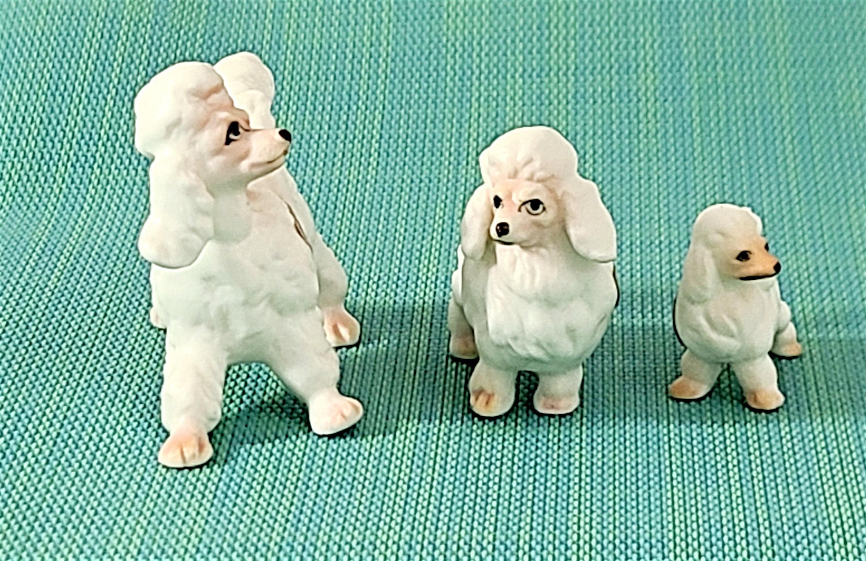 Miniature Poodle Dog Family Bone China Figurines Set of 3 Etsy