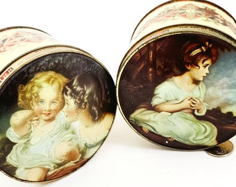 Thorne's Confectionery Tins, The Age of Innocence And Nature Graphics, Set of 2, Leeds England Vintage 60s 70s