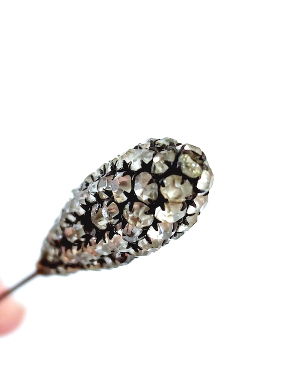 Antique Teardrop Rhinestone Hat Pin - 1910s to 19… - image 6