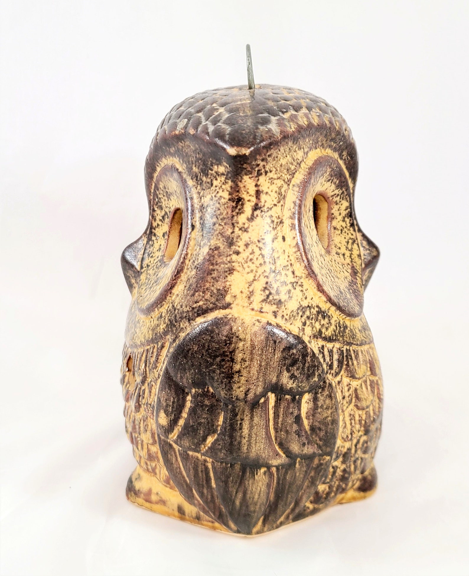 Pottery Owl Candle Holder Hanging Figurine Vintage 70's Etsy 日本