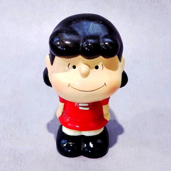 Vintage 1970s Lucy Peanuts Bobblehead, Korean Papier Mache Figure
