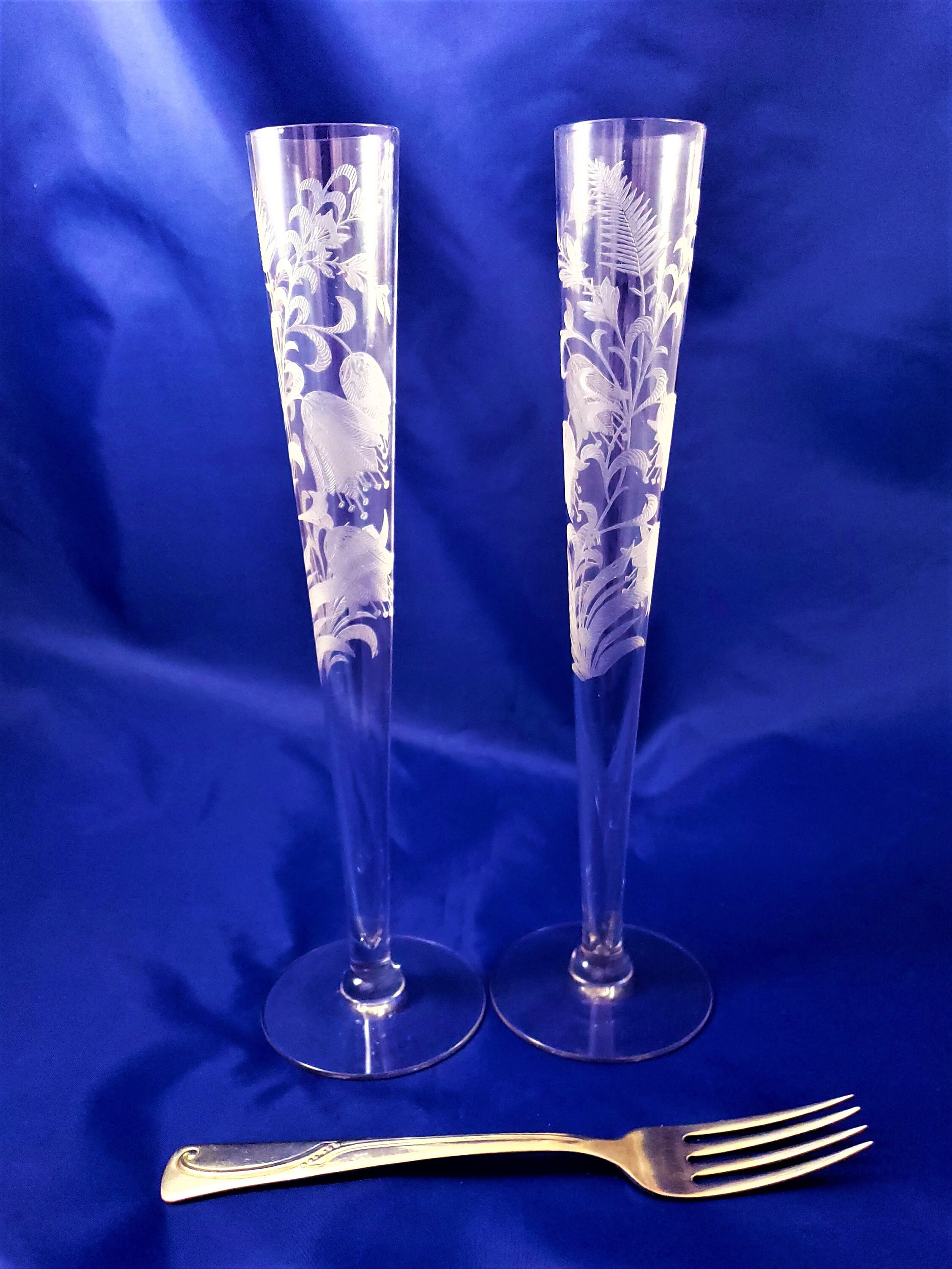 Etched Fushia Bud Vase Set of 2 Tiffin Franciscan Vintage Mid Etsy