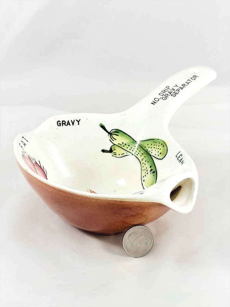 Gravy Separator Ceramic No Drip Gravy Boat Vegetable Design Etsy