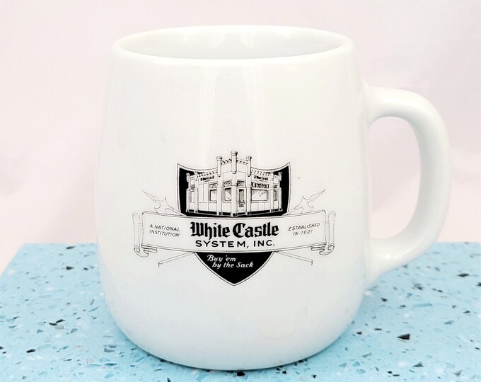 White Castle Coffee Mug With Ashtray Bottom Restaurant Ware Vintage 70
