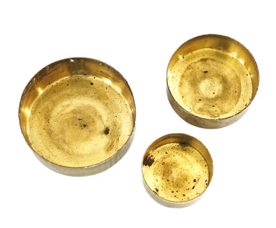 Vintage Brass Kajal Boxes - Set of 3 Nesting Shel… - image 8