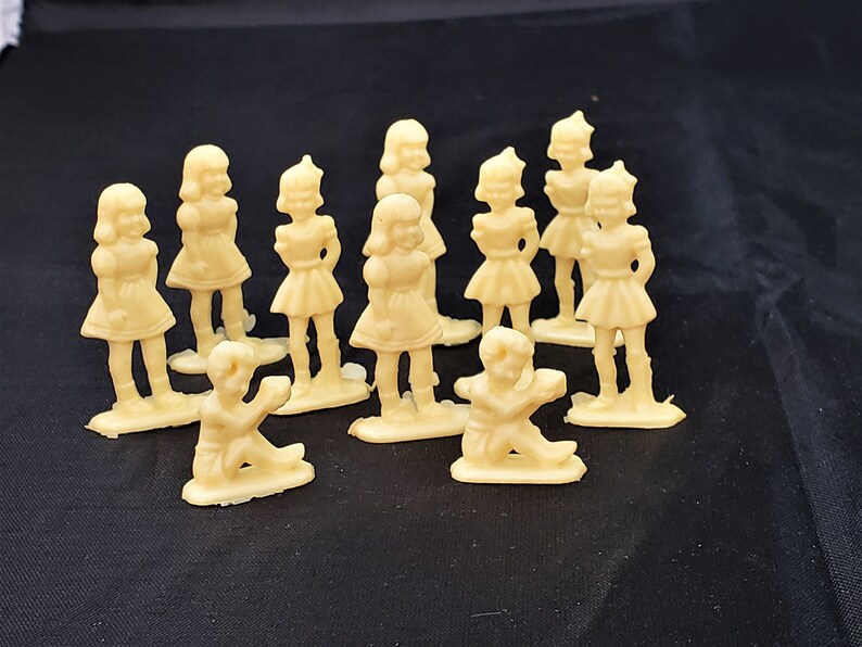 60s Boys And Girls Cake Toppers Set Of 10 Mid Century Plastic Etsy