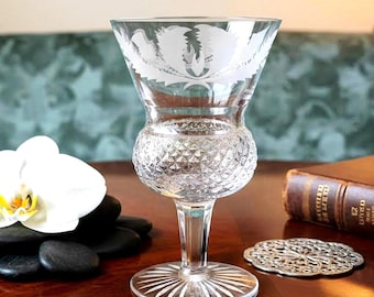 Edinburgh Scottish Cut Crystal Sherry Glass, 3 oz Claret Made in Scotland