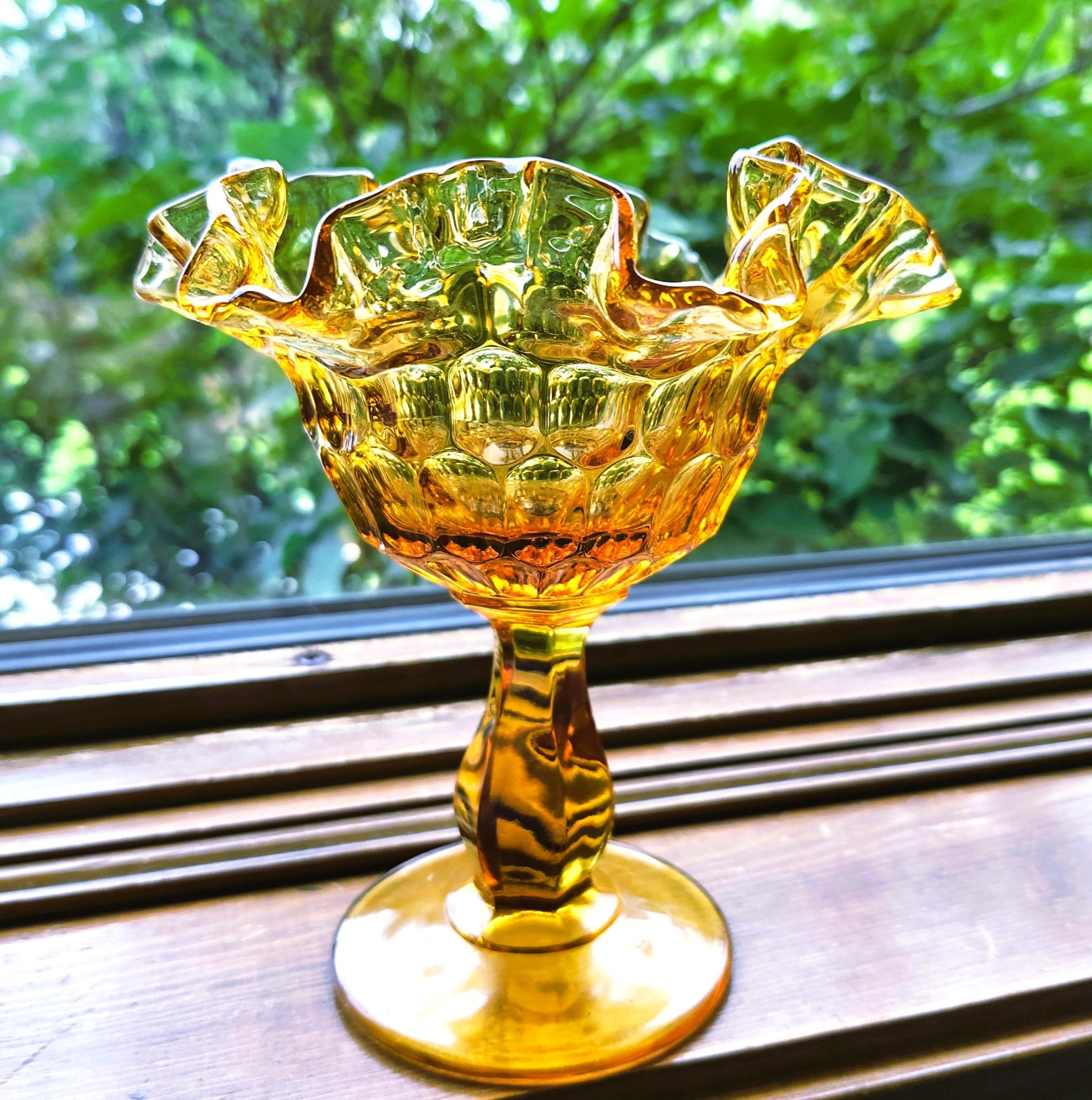1940年代 Fentonフェントン フタ付きキャンディディッシュ Fenton Candy Dish - Etsy