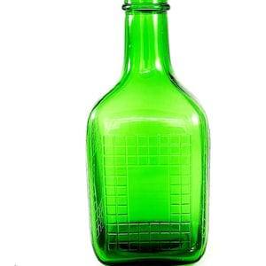 Vintage Green Square Bottle with Metal Cap and Embossed Squares Vintage 30s 40s Bild 5