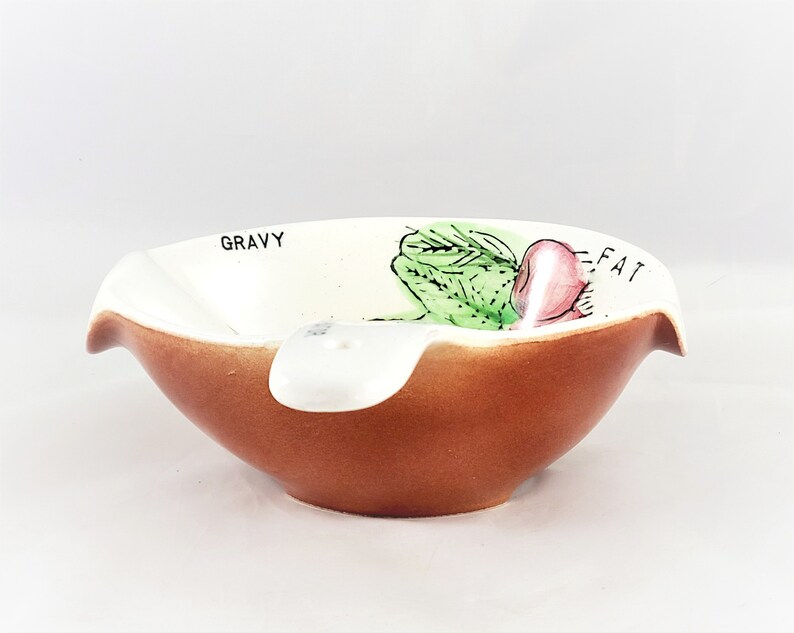 Gravy Separator Ceramic No Drip Gravy Boat Vegetable Design Etsy