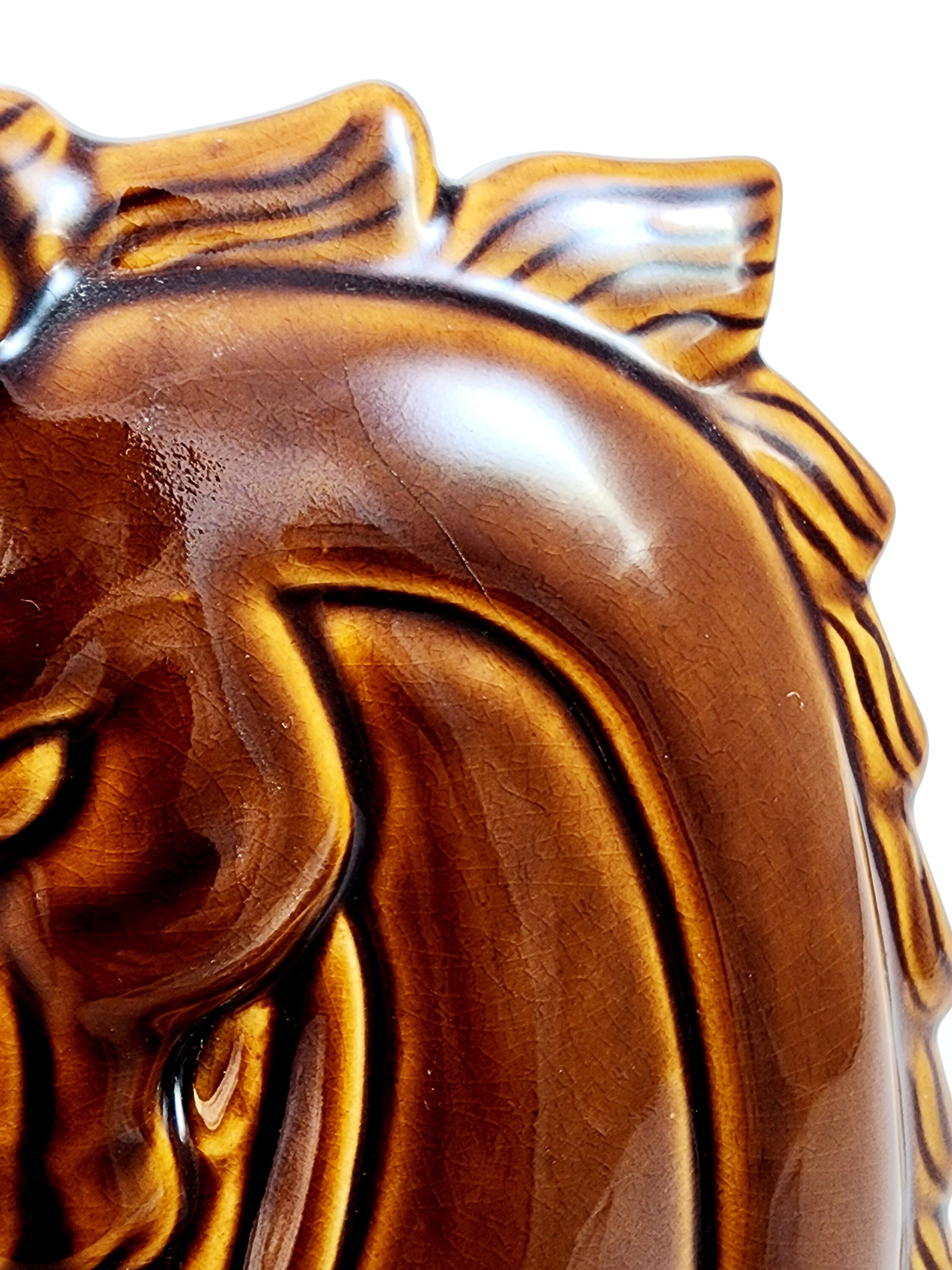 Horse Head Figurines 7 Inch Tall Set of 2 Art Deco Style Etsy