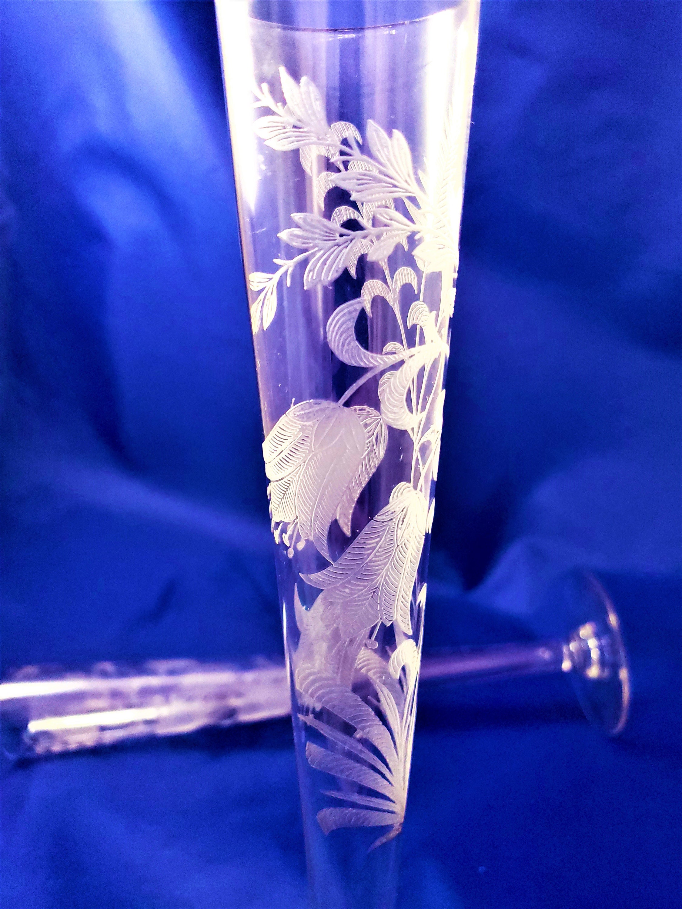 Etched Fushia Bud Vase Set of 2 Tiffin Franciscan Vintage Mid Etsy