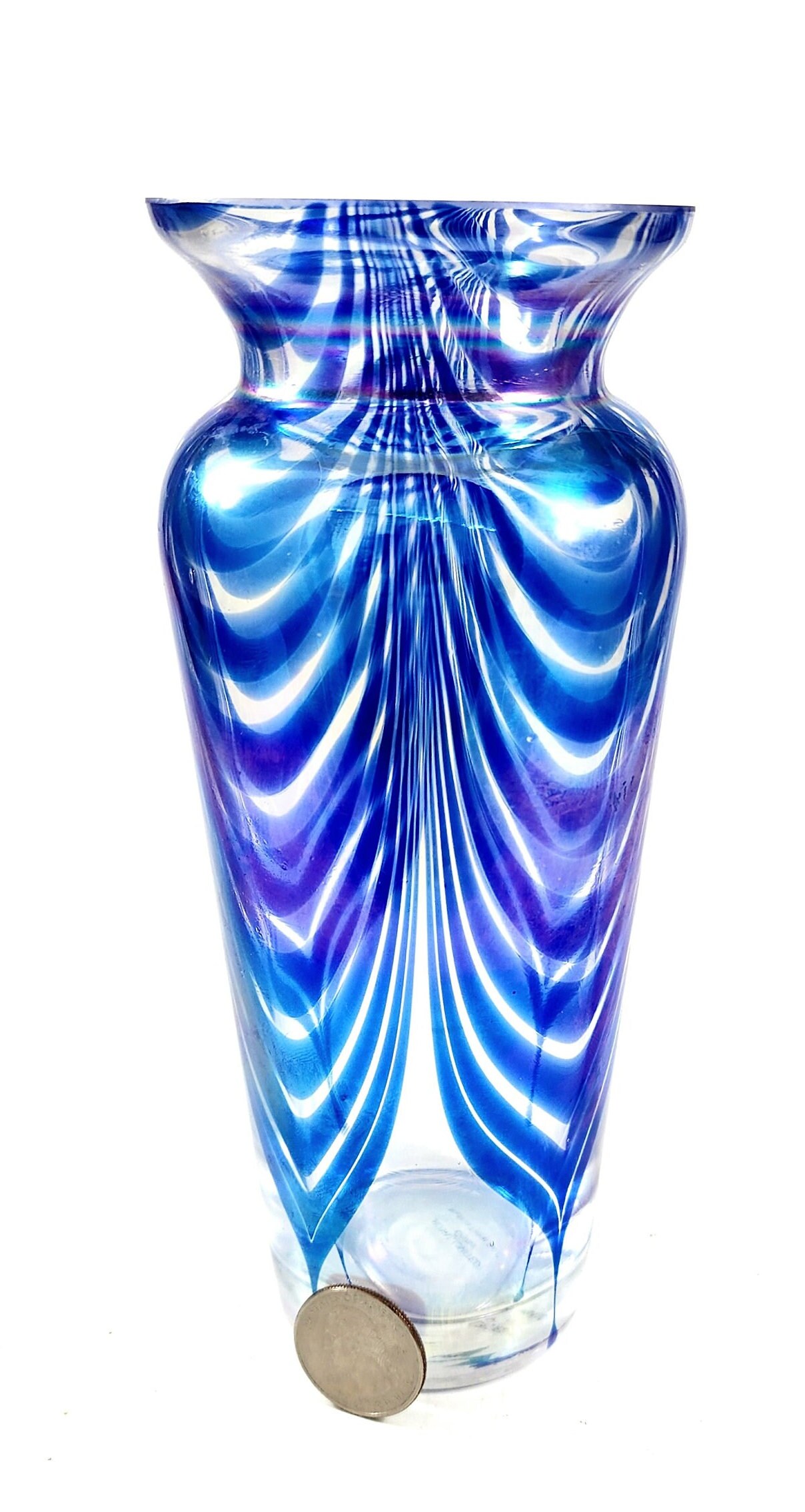 Royal Limited Crystal Bud Vase Blue Geometic Design Made ROC Etsy