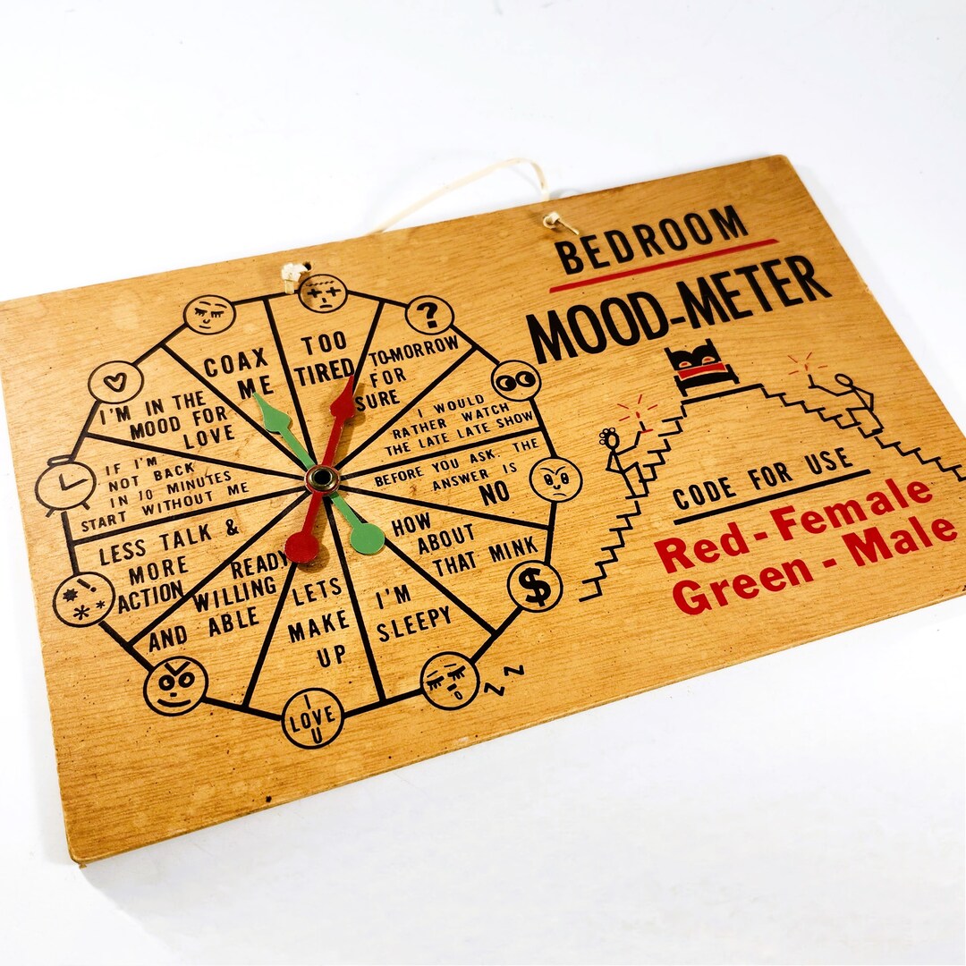 Quirky Bedroom Mood Meter Pressboard Sign Gag Gift Vintage 50s 60s - Etsy