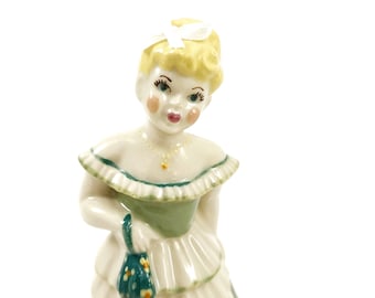 Collectible Ceramic Bell Figurine Of Southern Belle Lady Vintage 60s