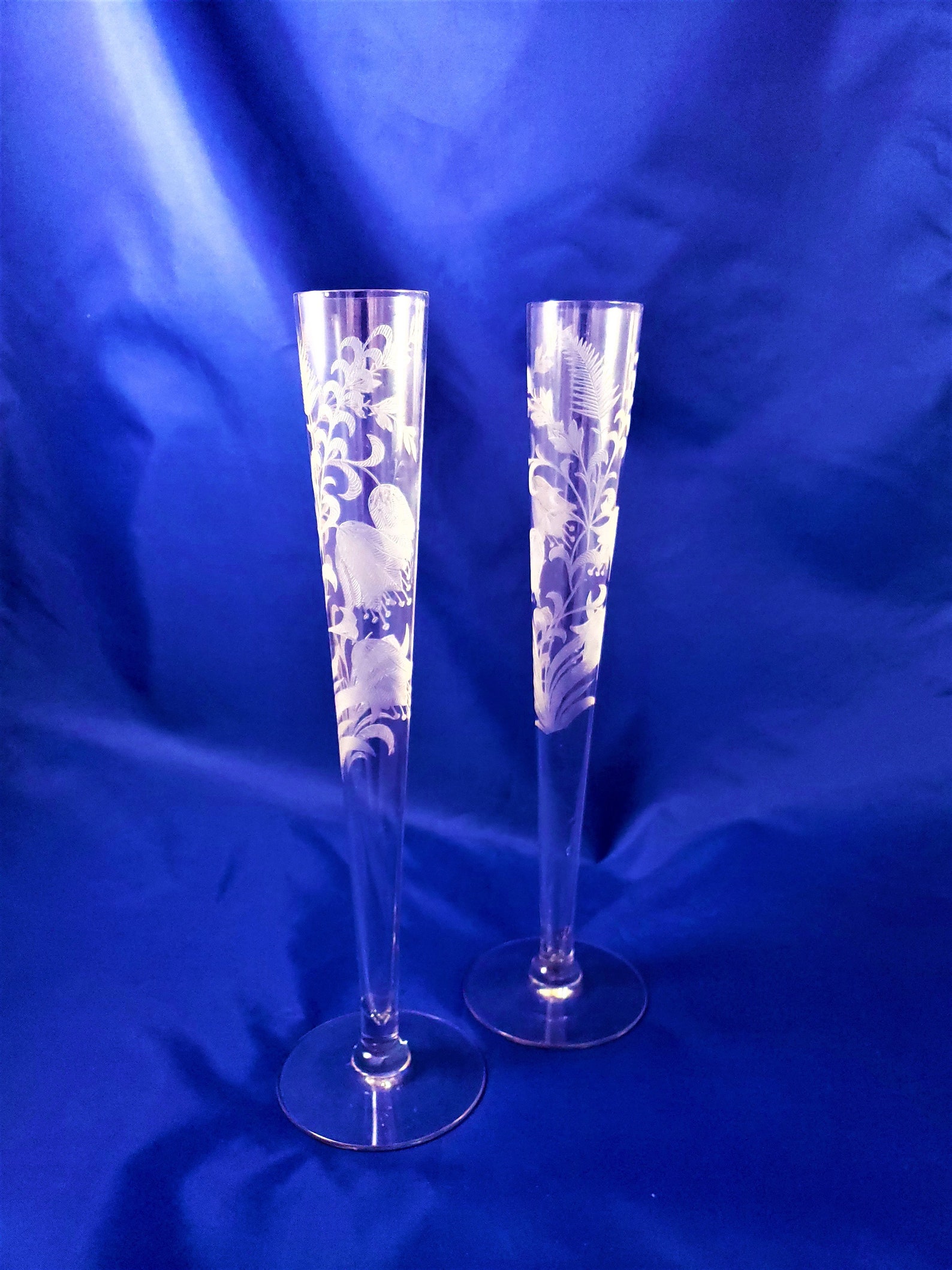 Etched Fushia Bud Vase Set of 2 Tiffin Franciscan Vintage Mid Etsy