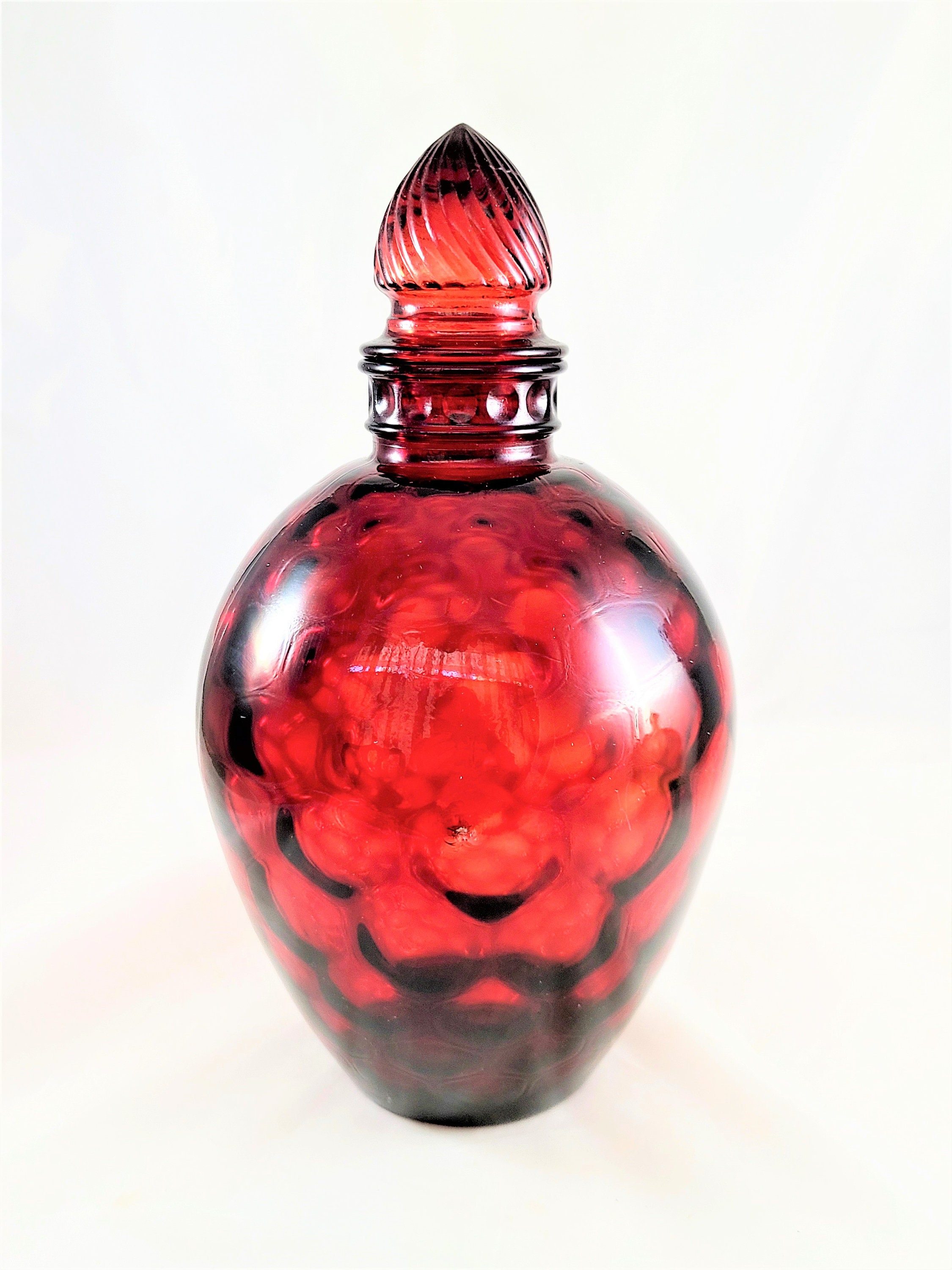 Wheaton Ruby Red Apothecary Jar Columbia Swirl Etsy
