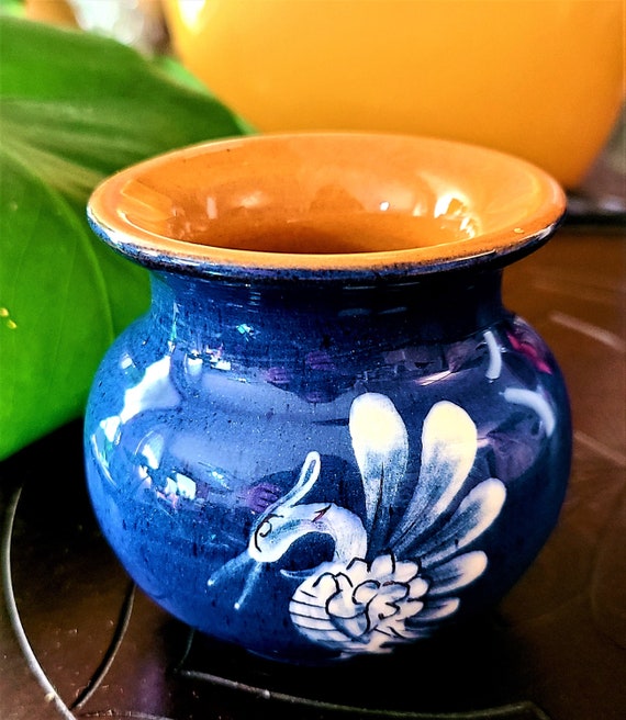 Swiss Pottery Small Pot Phoenix Bird Baumann Gruyeres Etsy