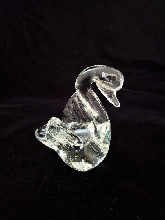 Glass Swan Paperweight or Figurine With Controlled Bubbles | Etsy