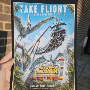 Póster del Dinosaurio Volador, Universal Studios Japan, Lámina Artística de Jurassic Park