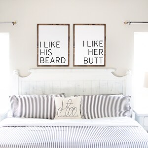 Ik hou van zijn baard, ik hou van haar kont SVG | Slaapkamer Decor | Slaapkamer SVG | Cricut Cut Bestand | Home Decor SVG | Het Maken van houten Teken