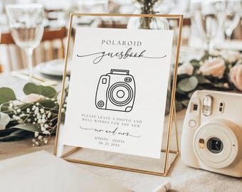 Instax Instructions Sign, Polaroid Guest Book Sign, Editable Photo Guestbook Sign, Photo Guestbook, Wedding Guestbook Sign Instax Guest Book