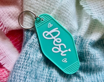 Custom Motel Keychain // Custom Name Keychain, Personalized Key Ring, Gift for Bridesmaids