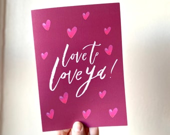 Love To Love Ya Greeting Card // Love Cards, Valentine’s Card, Love Snail Mail, Little Hearts Card