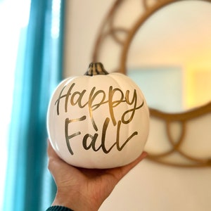 Hand Lettered Craft Pumpkins, Fall Home Decor, Halloween Decor, Decorative Pumpkin, Thanksgiving Decor, Pumpkin Calligraphy, Gifts For Home image 8