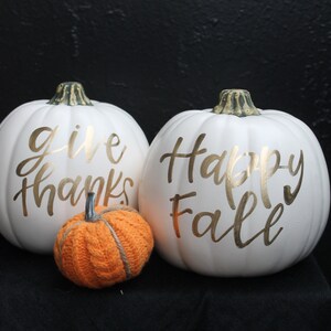 Hand Lettered Craft Pumpkins, Fall Home Decor, Halloween Decor, Decorative Pumpkin, Thanksgiving Decor, Pumpkin Calligraphy, Gifts For Home image 4